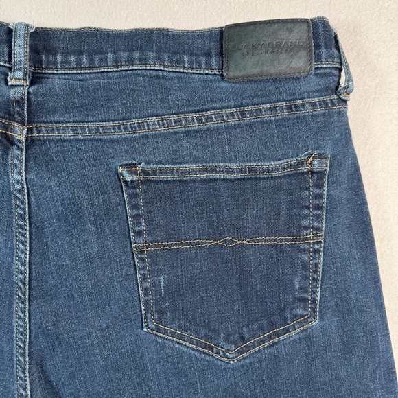 Lucky Brand Jeans Mens 42 Blue 110 Slim Straight Dark Wash Stretch - Picture 14 of 15